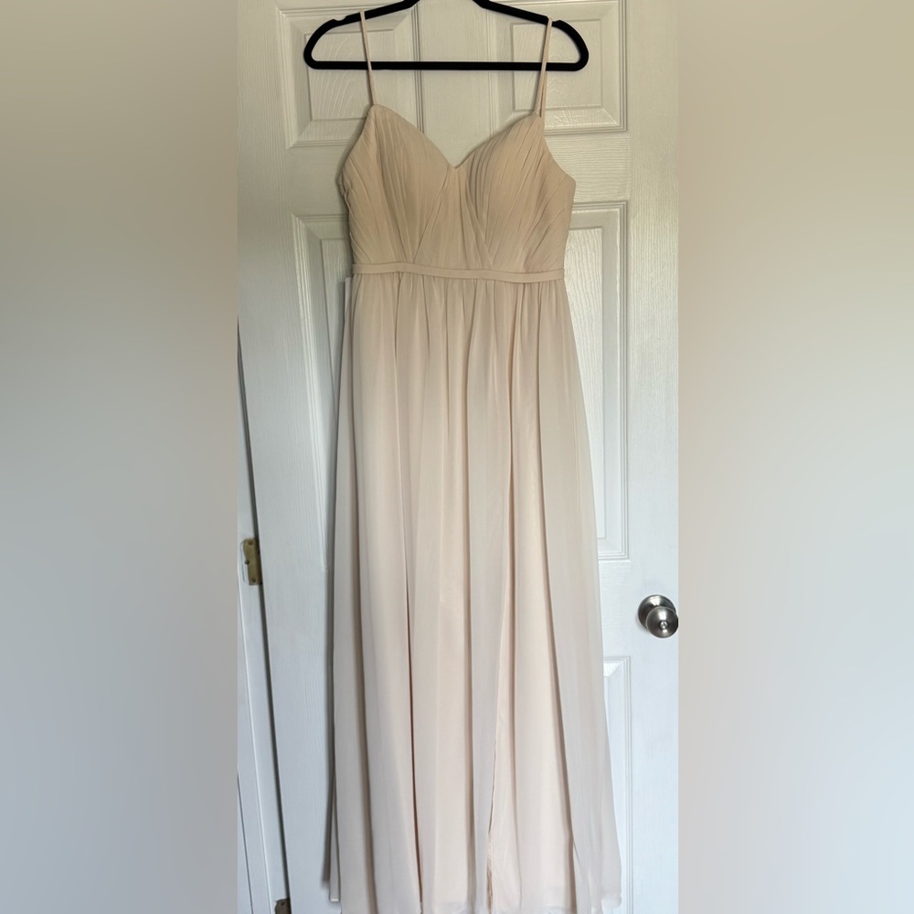 Azazie Blush Maxi Chiffon Bridesmaid Dress